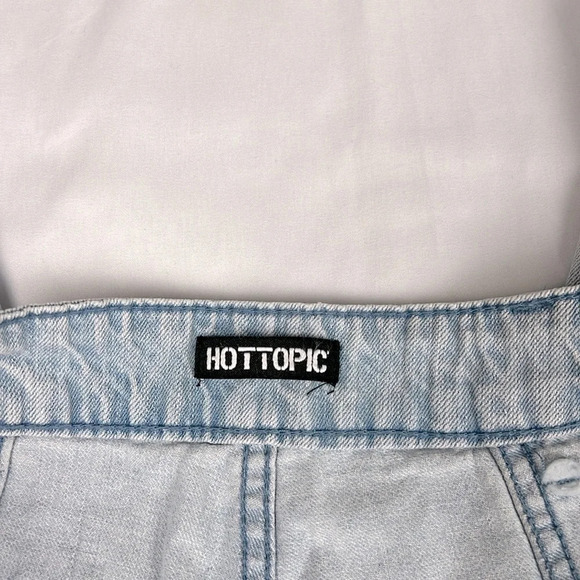 HOT TOPIC Washed Blue Cargo Jogger Pants Denim Jeans - Picture 4 of 12